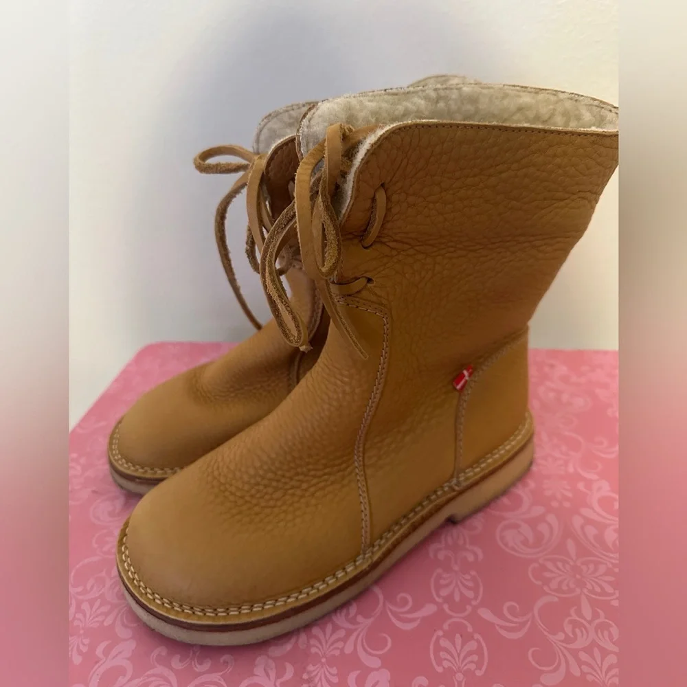 Duckfeet Arhus Yellow Leather Boots Size 38, worn 2 times - Picture 4 of 5